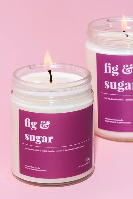 Fig And Sugar Scented Soy Candle - 9Oz-Home & Garden - Home Decor - Candles & Holders-Candelles Soy Candles-9oz-Urbanheer