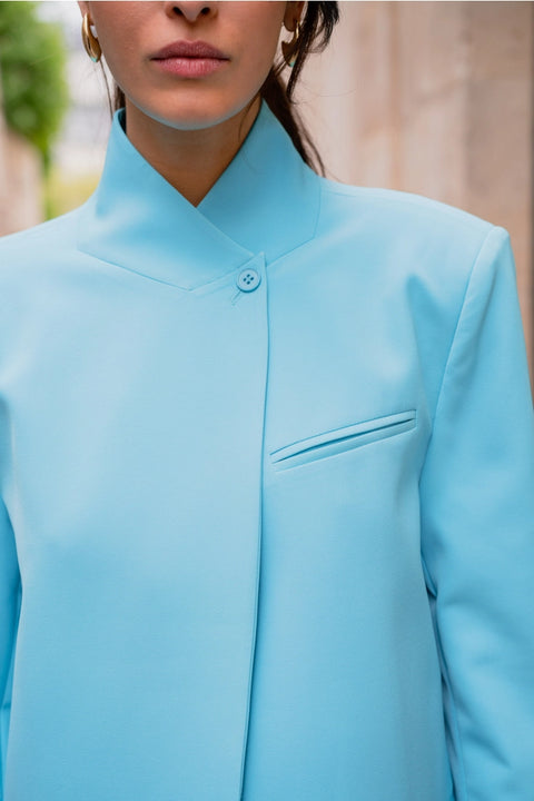 Timeless Structured Jacket with Fold-Down Officer Collar