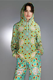 Geometric Shaped Patterns Agua Psychedelic Women'S Hoodie-Nuvula-XS-Urbanheer