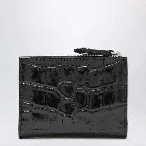 Vivienne Westwood Slim Flap crocodile-embossed leather card holder, black