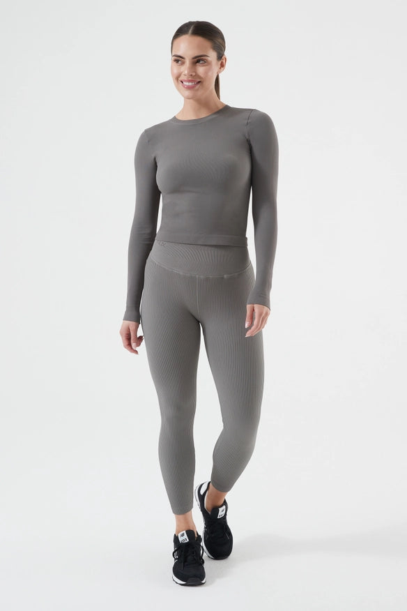 Rib Seamless Longsleeve Slate-Long Sleeve Tops-Nux Active-S-Urbanheer