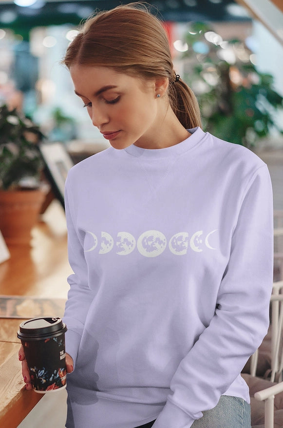 Moon Phases Crewneck Sweatshirt-Sweatshirt-Lifestyle Outpost-S-Purple-Urbanheer