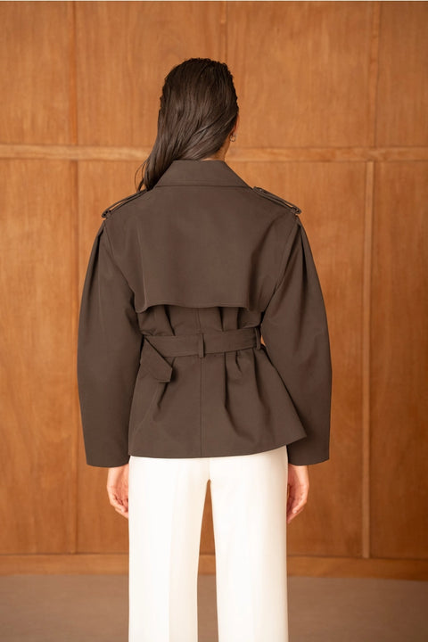 Utility Short Belted Trench Jacket