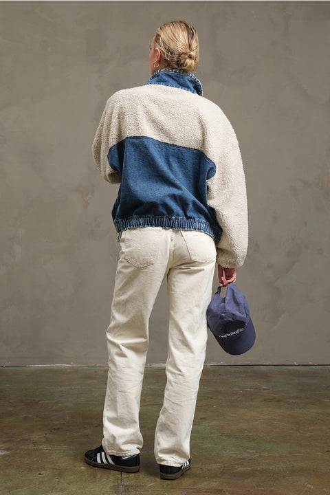 Teddy Denim Snap-Up Jacket