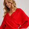 Crossover Ribbed Pullover Sweater