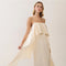 Satin Ruffle Overlay Maxi Dress
