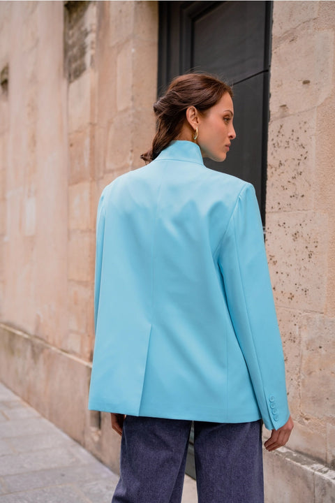 Timeless Structured Jacket with Fold-Down Officer Collar