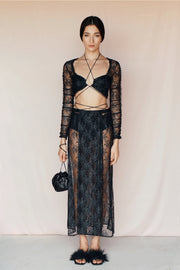 Lace Top Win - Black Floral-Clothing - Women-eikō ai-S-Urbanheer