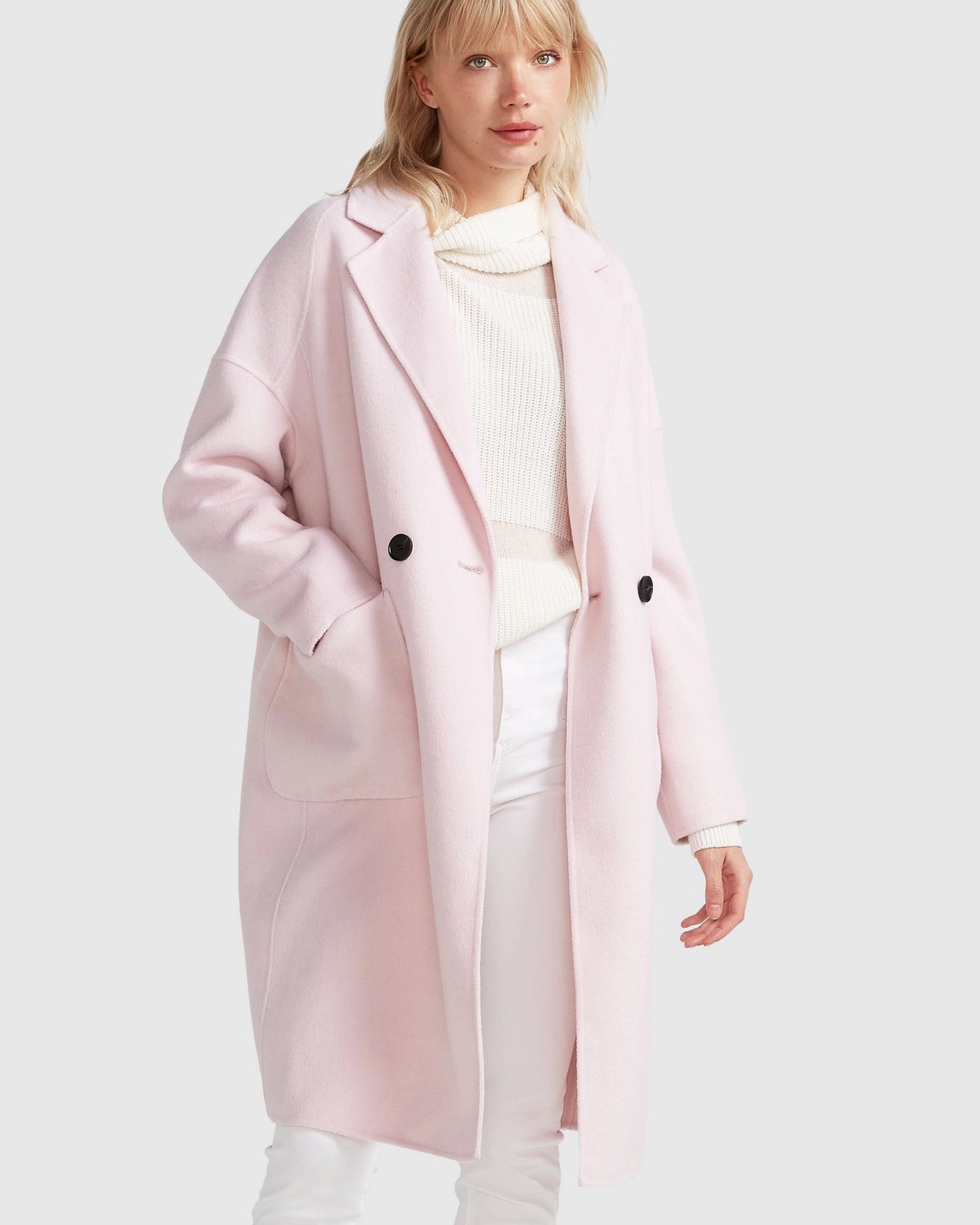 Light pink wool deals coat
