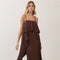 Satin Ruffle Overlay Maxi Dress