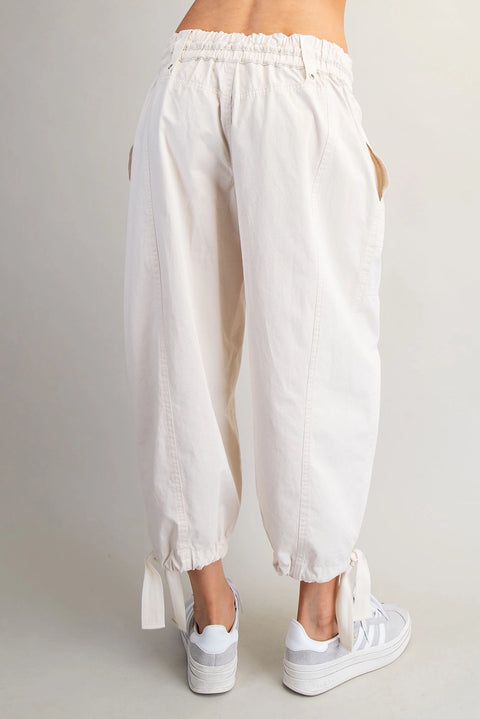 Mineral Washed Tied Cuffed Jogger Pants