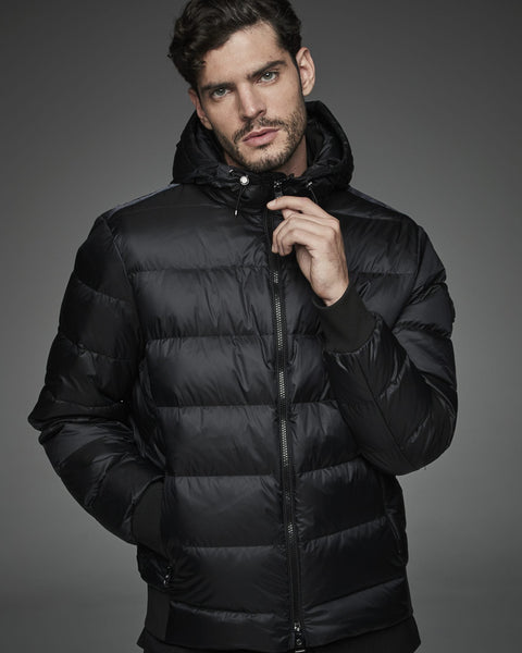 DWAYNE Short down jacket with a funnel neck