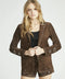 Chocolate Suede Studded Jacket-Clothing - Women-Driftwood-S-Urbanheer