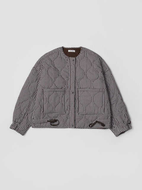 The Rochelle Jacket Quilted Gingham Jacket - Brown