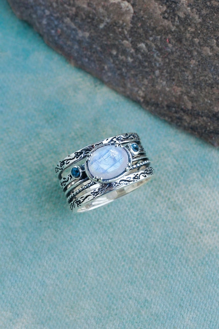 Moonstone London Blue Topaz 925 Sterling Silver Antique Ring-Ring-Tiramisu-7-Urbanheer