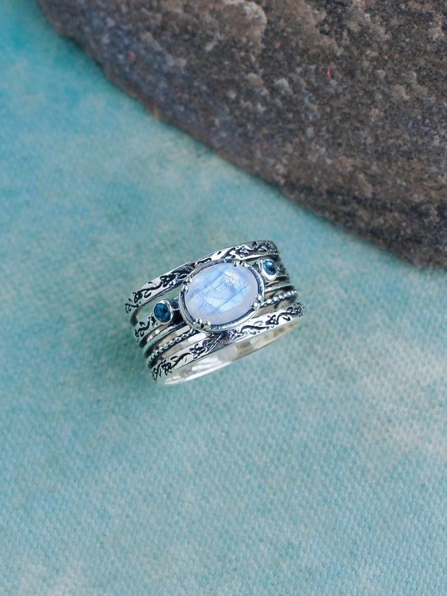 Moonstone London Blue Topaz 925 Sterling Silver Antique Ring-Ring-Tiramisu-7-Urbanheer