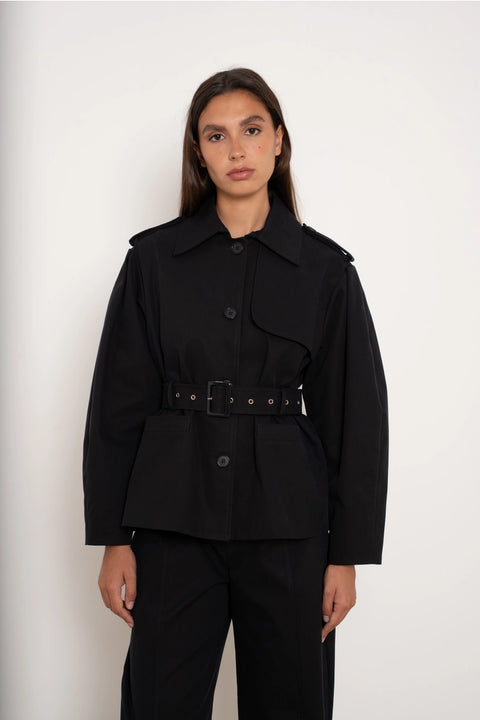 Utility Short Belted Trench Jacket