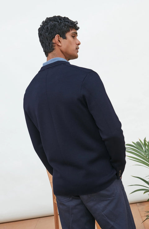 Lightweight Extra Fine Merino Wool Knitted Blazer