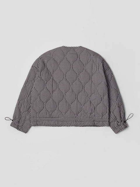 The Rochelle Jacket Quilted Gingham Jacket - Brown
