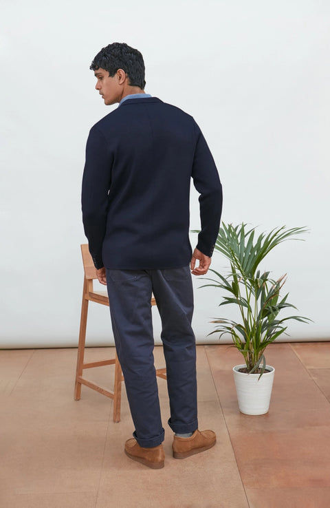 Lightweight Extra Fine Merino Wool Knitted Blazer