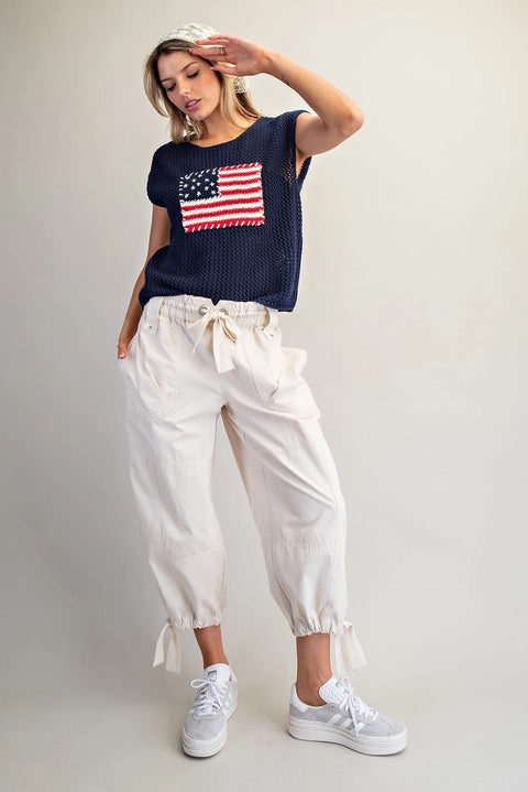 Mineral Washed Tied Cuffed Jogger Pants
