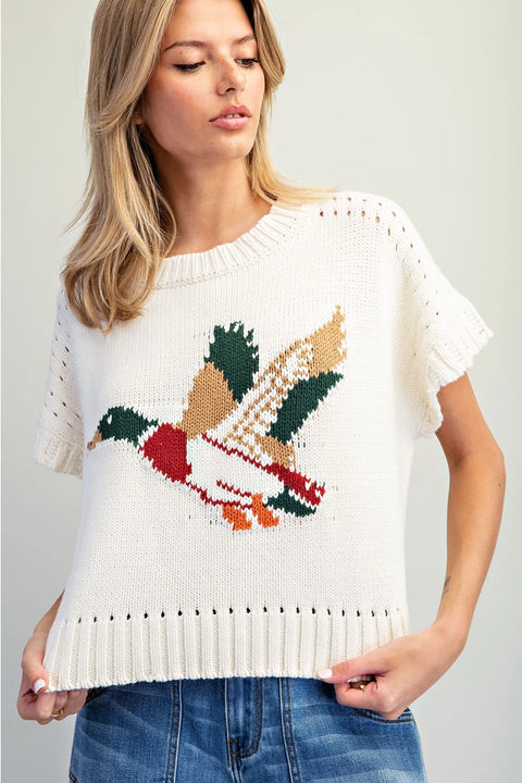 Duck Graphic Sweater Top