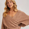Crossover Ribbed Pullover Sweater