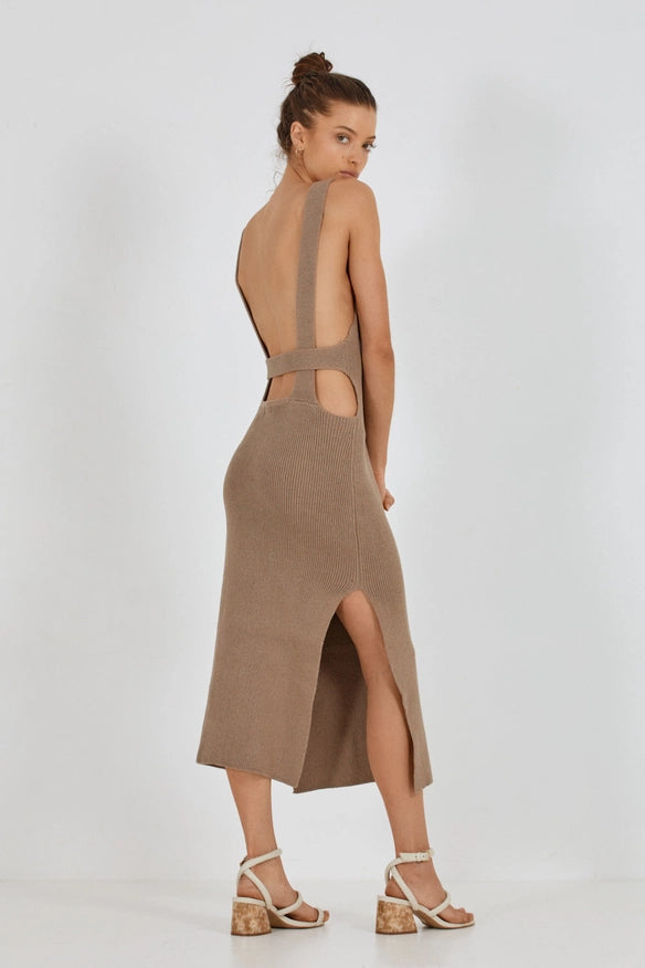 Hendrix Knit Dress - Taupe Gray-Dress-Before Anyone Else-S/M-Urbanheer