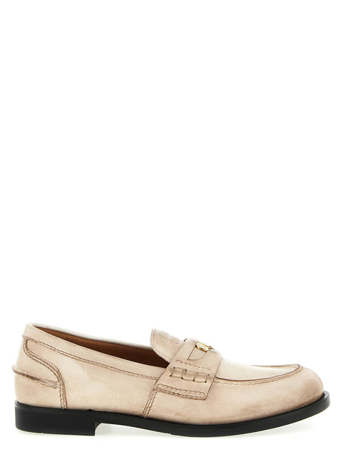 Miu Miu Waxed Leather Loafers