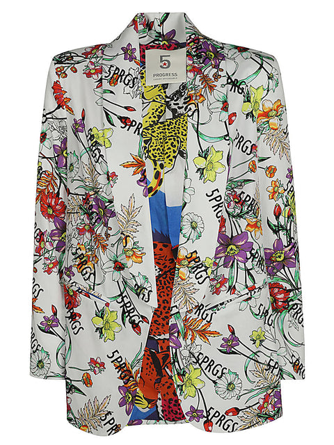 5Progress Printed single-breasted jacket