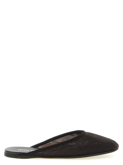 Miu Miu Mesh Fabric Slippers