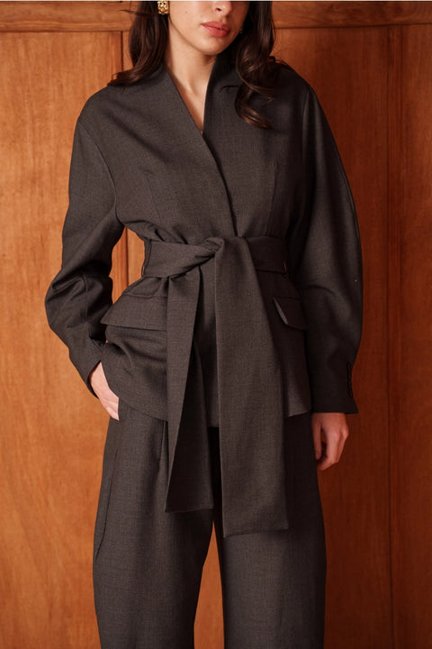 Ori Belted Kimono-Style Jacket