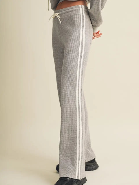 Side Stripe Cozy Waffle Knit Pants