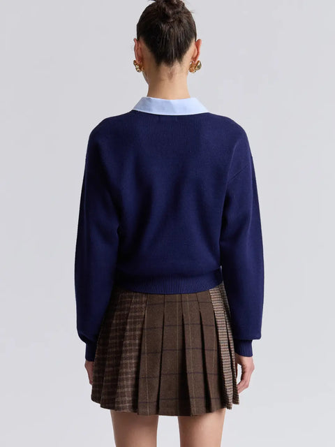 Embroidered Fox Crew Neck Sweater