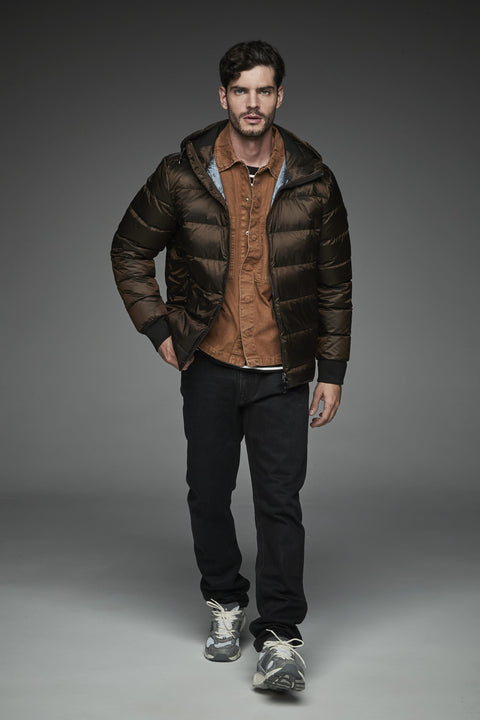 DWAYNE Short down jacket with a funnel neck