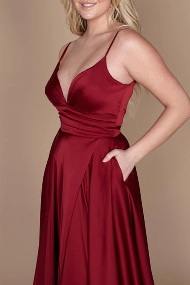 Burgundy Spaghetti Strap Prom Long Formal Gown Wholesale-Dylan & Davids-16-Burgundy-Urbanheer