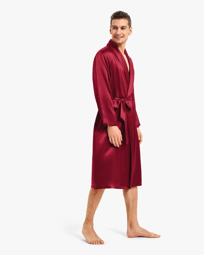 Smooth Silk Robe Claret-Robe-MommeSilk-XS-Urbanheer