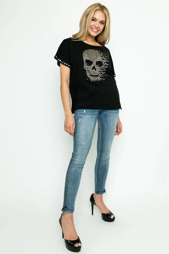 Short Sleeve Top with Skulls-Top-Vocal-S-Urbanheer