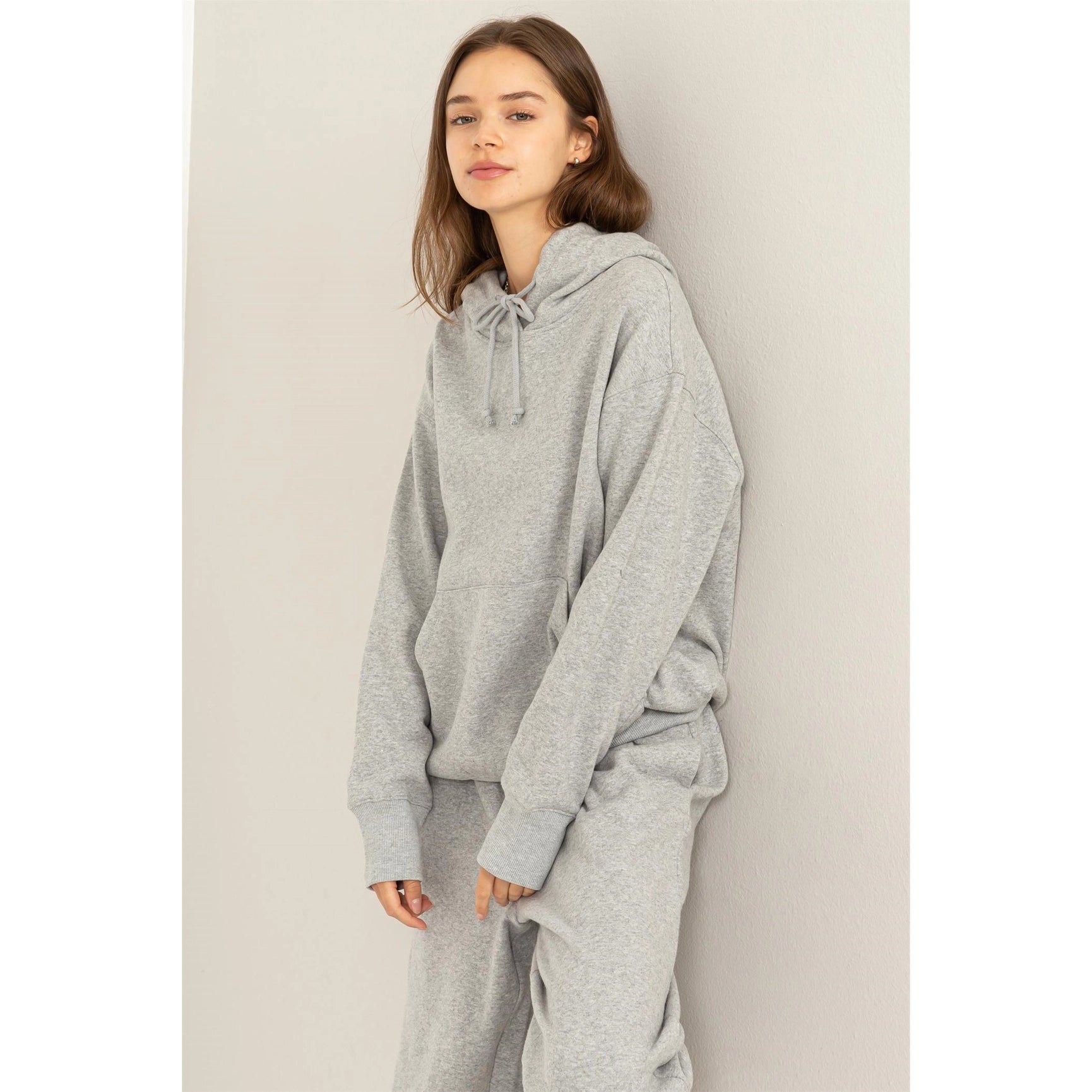 Weekend Chiller Drop Shoulder Oversized Hoodie - Grey-Clothing - Women-Street 360-Grey-S-Urbanheer