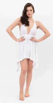 Elegant Cotton Mini Camisole Dress 3520-Clothing - Women-Blanca-S-White-Urbanheer