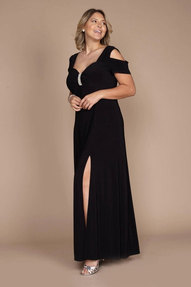 R&M Richards 1367W Long Plus Size Formal Evening Dress-Dylan & Davids-14W-Black-Urbanheer
