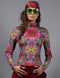 Roll Neck Red Garden Turtleneck Long Sleeves Bodysuit-Nuvula-S-Urbanheer