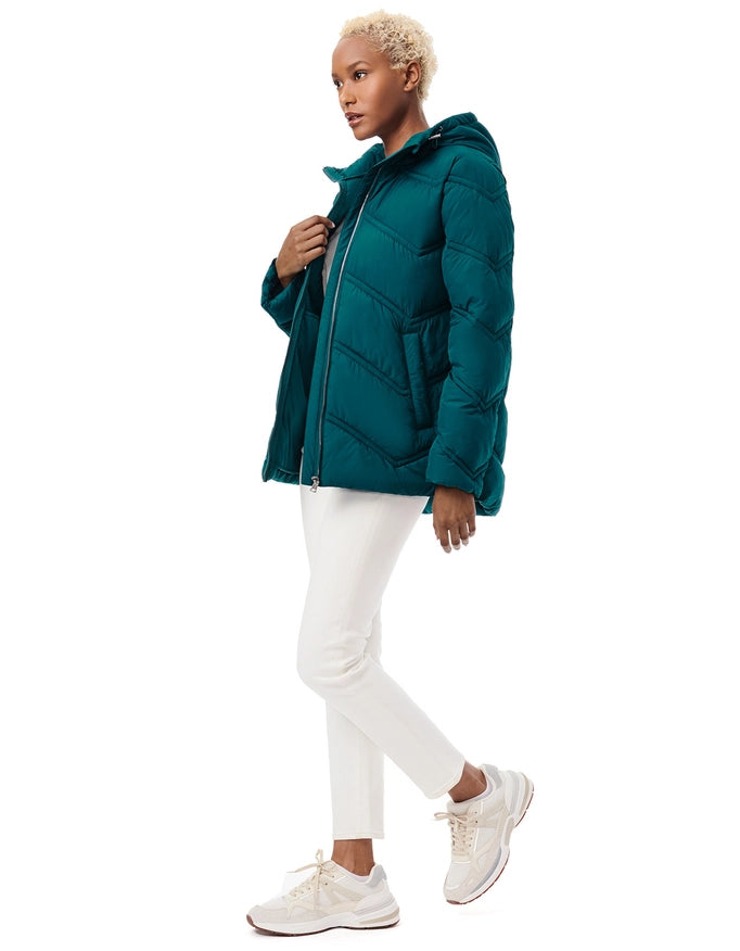 Chevron Quilt Hooded Puffer Poseidon-Hooded Puffer-Bernardo-XS-Urbanheer