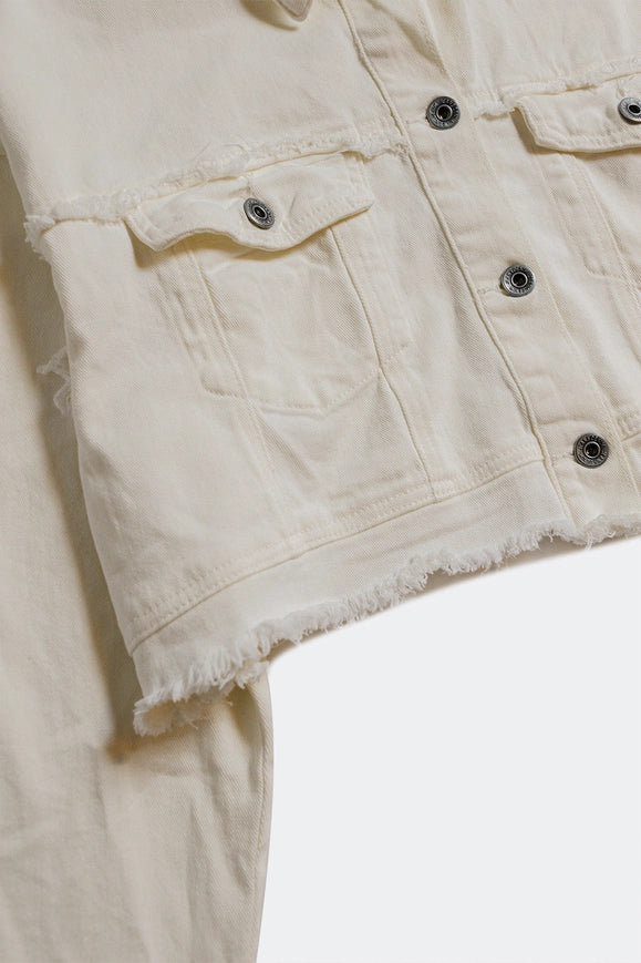 Cropped Denim Trucker Jacket in White-Shacket-Q2-White-L-Urbanheer