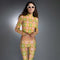 Turtleneck Long Sleeve 60'S Pastel Pink Retro Print Bodysuit-Nuvula-S-Urbanheer