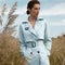 Cotton Trench Coat - Powder Blue-Coats-Sofia Irina-6-POWDER BLUE-Urbanheer