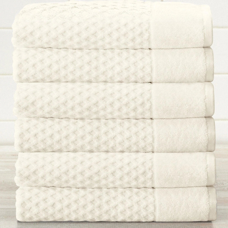 6 Pack Cotton Hand Towels - Grayson Collection-Towel-BH Collective-Ivory-Urbanheer