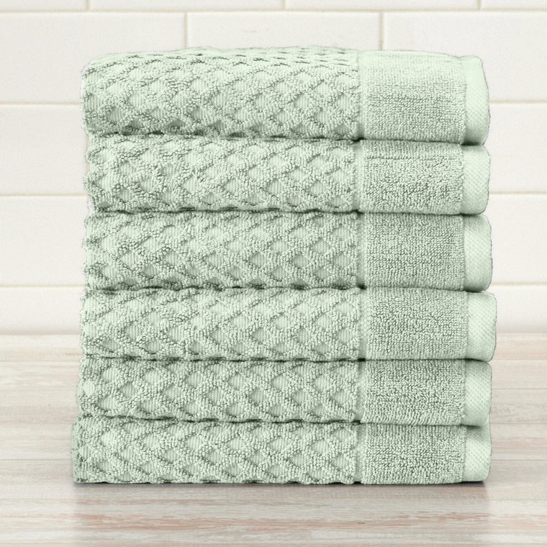 6 Pack Cotton Hand Towels - Grayson Collection-Towel-BH Collective-Pale Green-Urbanheer