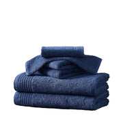 6 Piece Set Cotton Bath Towels - Kasper Collection Midnight Blue-Towel-BH Collective-Midnight Blue-Urbanheer
