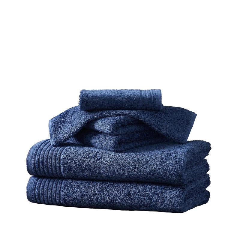 6 Piece Set Cotton Bath Towels - Kasper Collection Midnight Blue-Towel-BH Collective-Midnight Blue-Urbanheer